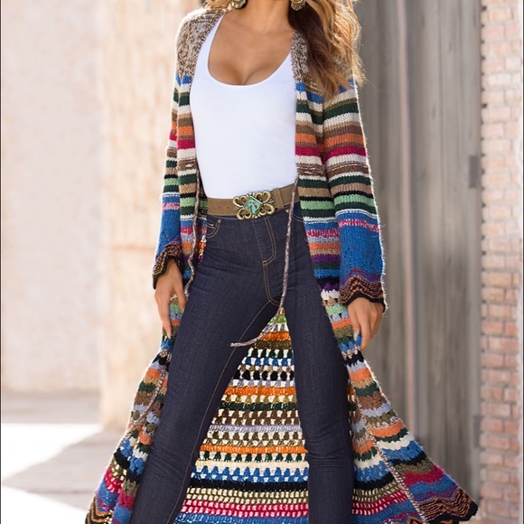 Relais full multicolor sweater coat/front closure - Picture 2 of 14